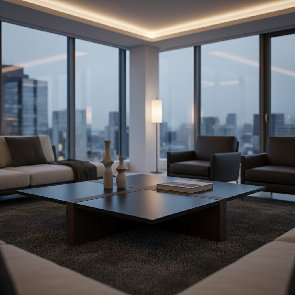 View from extended penthouse balcony