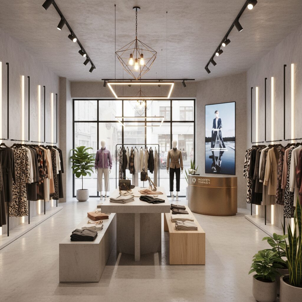 Custom retail counter area